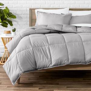 lot 5199 image: Bare Home Comforter Set - Queen Size - Ultra-Soft - Goose Down Alternative - Premium 1800 Series - All Season Warmth (Queen, Light Grey)