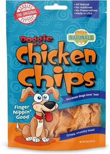 lot 7002 image: Chips Naturals Doggie Chicken Chips Large 15 oz All Natural High Protein Low Calorie Healthy Dog Treats, Grain Free Gluten Free USDA Inspected & Approved Chicken Treat for Dogs, Pet Supplies BB AUG 2024