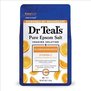 lot 7014 image: Dr Teals Epsom Salt Magnesium Soak - Glow & Radiance with Vitamin C & Citrus Essential Oils - 3 lbs