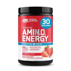 Optimum Nutrition Essential Amino Energy Hydration Plus Focus Powder - Strawberry Burst - 30 Servings - 9.5oz BB 3/2027