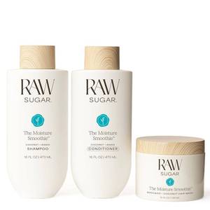 lot 7042 image: Raw Sugar The Moisture Smoothie Bundle - Shampoo & Conditioner, Hair Care for Dry Damaged Hair, Formulated without SLSSLES & Parabens No Hair Mask Included