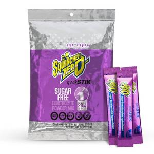 lot 7046 image: Sqwincher  Qwik Stik  Zero Single Serve, 0.11 oz Packs, 20 oz Yield, Grape, 50Bag - 1 Each