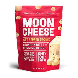 lot 7097 image: Moon Cheese, Get Pepper Jacked, 100% Pepper Jack Cheese, Crunchy Low-carb 10 Oz, Keto-Friendly, High Protein Snack Alternative to Protein Bars, Cookie BB 92026