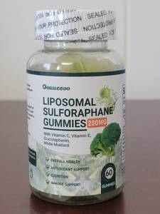 lot 7100 image: Douneeoo LIPOSOMAL SULFORAPHANE GUMMIES 200MG With Vitamin C, Vitamin E, Glucoraphanin, White Mustard OVERALL HEALTH ANTIOXIDANT SUPPORT COGNITION IMMUNE SUPPORT 60 GUMMIES BB 102027