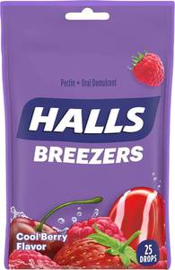 lot 7144 image: HALLS Breezers Cool Berry Drops, 70 drops BB JAN 2024