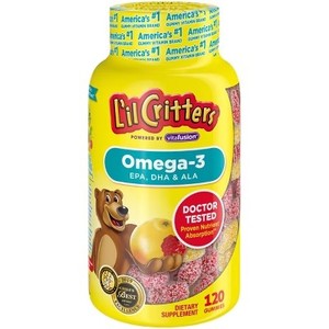 lot 7151 image: Lil Critters Omega-3 Dietary Supplement Gummies - Fruit - 120ct BB 52026