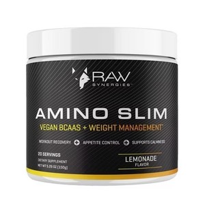 lot 7186 image: RAW Synergies Amino Slim - Metabolic & Mindful Eating Support, Lemonade - 5.29 Oz,20 Servings BB 52021