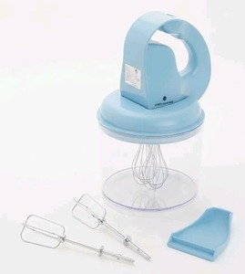 lot 7220 image: Cooks Essentials Cordless Rechargeable 5 Speed Hand Mixer Light Blue
