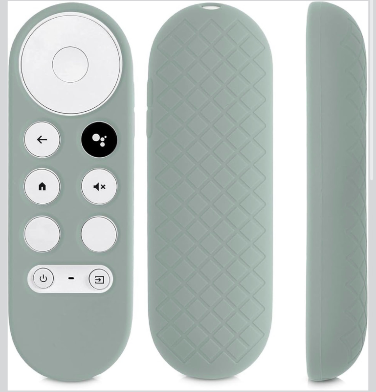 lot 4651134 image: kwmobile Case Compatible with Google Chromecast 2020 4K  Chromecast 2022 HD Case - Soft Silicone Cover for Remote Control - Pastel Green - Retail $13
