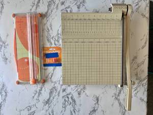 lot 112 image: Boston Guillotine Paper Cutter and Fiskars Personal Paper Trimmer
