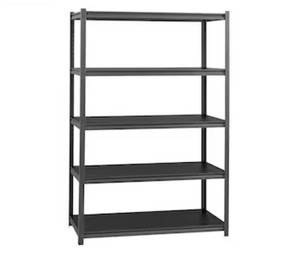 lot 291663 image: Retails for $250 Whalen 5-Shelf Heavy Duty Steel Shelving Unit 48 W x 24 D x 72 H Black