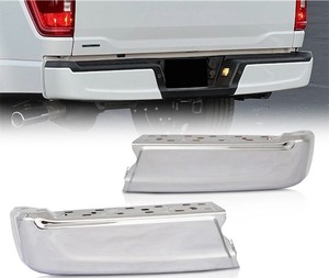 lot 491956 image: Rear Bumper End Cap Set For 2021-2023 Ford F150 Chrome Wo Park Hole