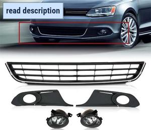 lot 391714 image: Front Lower Grille & Fog Lights w Cover Bezel For Volkswagen Jetta 2011-2014