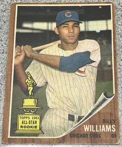 lot 102 image: 1962 Topps Baseball Card #288 - Billy Williams Chicago Cubs