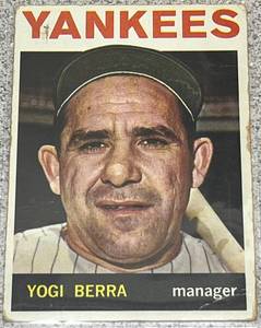 lot 118 image: 1964 Topps Baseball Card #21 - Yogi Berra New York Yankees Manager