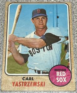 lot 140 image: 1968 Topps Baseball Card #250 - Carl Yastrzemski Boston Red Sox