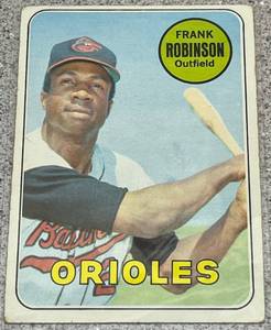 lot 144 image: 1969 Topps Baseball Card #250 - Frank Robinson Baltimore Orioles