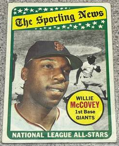 lot 146 image: 1969 Topps Baseball Card #416 - Willie McCovey The Sporting News NL All-Stars