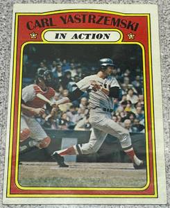 lot 169 image: 1972 Topps Baseball Card #38 - Carl Yastrzemski In Action