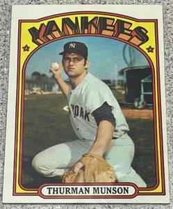 lot 175 image: 1972 Topps Baseball Card #441 - Thurman Munson New York Yankees