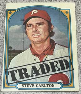 lot 179 image: 1972 Topps Traded Baseball Card #751 - Steve Carlton
