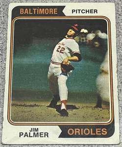 lot 188 image: 1974 Topps Baseball Card #40 - Jim Palmer Baltimore Orioles