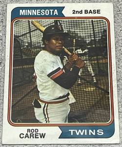 lot 189 image: 1974 Topps Baseball Card #50 - Rod Carew Minnesota Twins