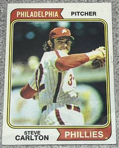 lot 191 image: 1974 Topps Baseball Card #95 - Steve Carlton Philadelphia Phillies