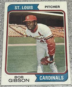 lot 195 image: 1974 Topps Baseball Card #350 - Bob Gibson St. Louis Cardinals