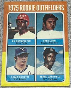 lot 208 image: 1975 Topps Baseball Card #622 - Rookie Outfielders Fred Lynn