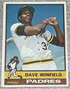 lot 211 image: 1976 Topps Baseball Card #160 - Dave Winfield San Diego Padres