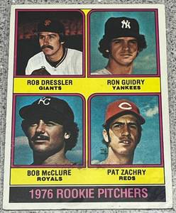 lot 220 image: 1976 Topps Baseball Card #599 - Rookie Pitchers Ron Guidry