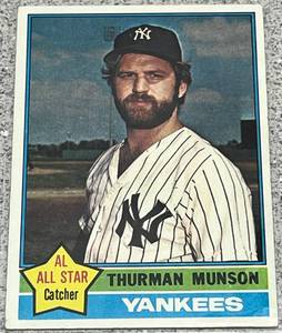 lot 222 image: 1976 Topps Baseball Card #650 - Thurman Munson New York Yankees AL All Star
