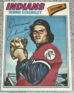 lot 235 image: 1977 Topps Baseball Card #525 - Dennis Eckersley Cleveland Indians