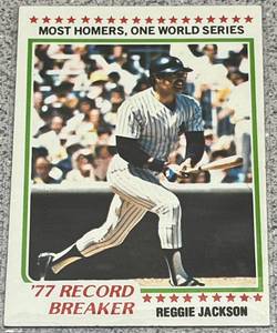 lot 240 image: 1978 Topps Baseball Card #7 - Reggie Jackson Record Breaker