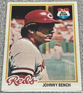 lot 253 image: 1978 Topps Baseball Card #700 - Johnny Bench Cincinnati Reds NL All-Star