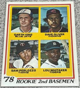 lot 255 image: 1978 Topps Baseball Card #704 - Rookie 2nd Basemen Lou Whitaker RC
