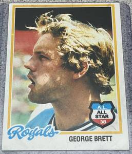lot 258 image: 1978 Topps Baseball Card #100 - George Brett Kansas City Royals AL All Star