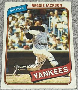 lot 280 image: 1980 Topps Baseball Card #600 - Reggie Jackson New York Yankees