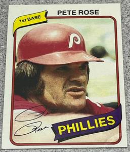 lot 282 image: 1980 Topps Baseball Card #540 - Pete Rose Philadelphia Phillies
