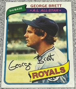 lot 284 image: 1980 Topps Baseball Card #450 - George Brett Kansas City Royals