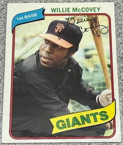 lot 287 image: 1980 Topps Baseball Card #335 - Willie McCovey San Francisco Giants