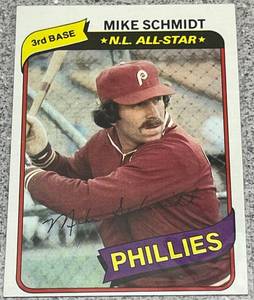 lot 289 image: 1980 Topps Baseball Card #270 - Mike Schmidt Philadelphia Phillies