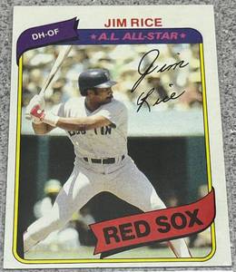 lot 291 image: 1980 Topps Baseball Card #200 - Jim Rice Boston Red Sox AL All-Star