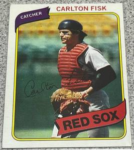 lot 294 image: 1980 Topps Baseball Card #40 - Carlton Fisk Boston Red Sox
