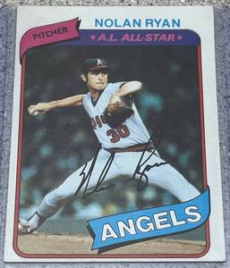 lot 295 image: 1980 Topps Baseball Card #580 - Nolan Ryan California Angels