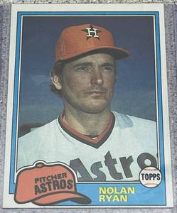 lot 303 image: 1981 Topps Baseball Card #240 - Nolan Ryan Houston Astros