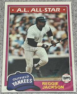 lot 311 image: 1981 Topps Baseball Card #400 - Reggie Jackson New York Yankees AL All-Star
