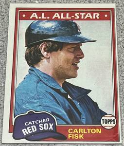lot 312 image: 1981 Topps Baseball Card #480 - Carlton Fisk Boston Red Sox AL All-Star