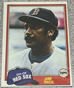lot 314 image: 1981 Topps Baseball Card #500 - Jim Rice Boston Red Sox